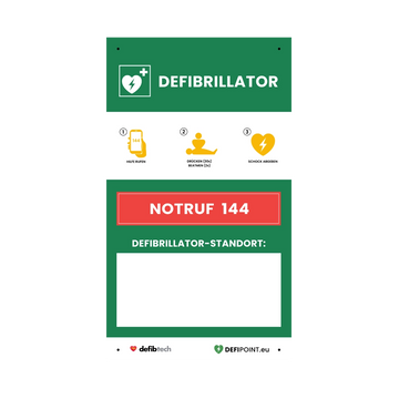 Defibrillator Notfalltafel inkl. Standortangabe
